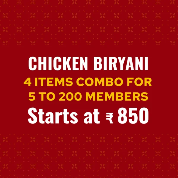 Chicken Biryani 4 Items For 5 Members Rs.850